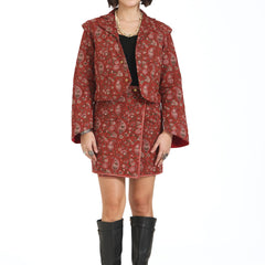 Close Enough Quilted Mini Skirt in Red