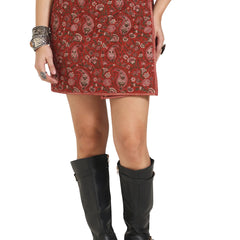 Close Enough Quilted Mini Skirt in Red