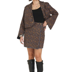 Close Enough Quilted Mini Skirt in Blue