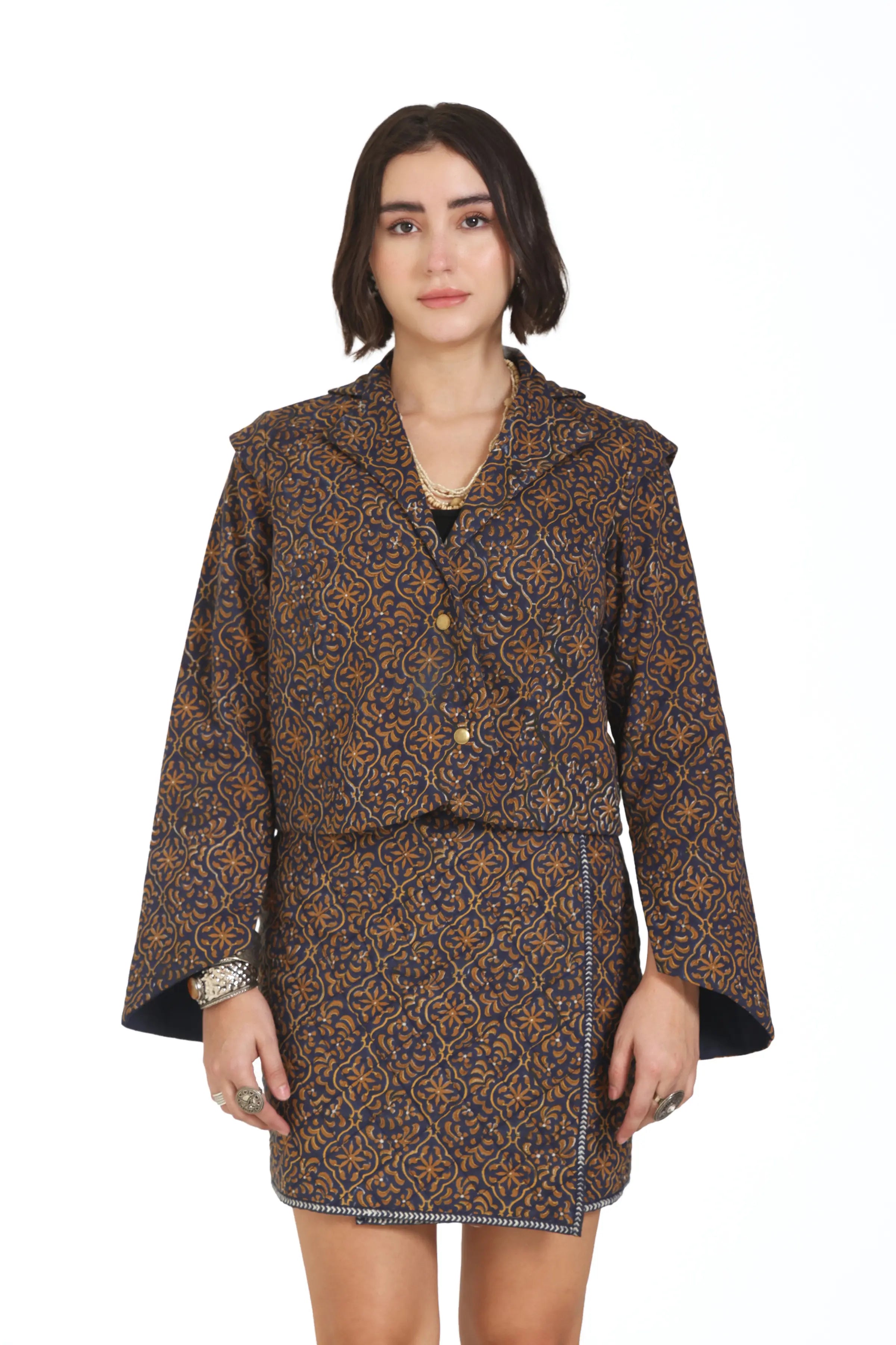 Close Enough Quilted Mini Skirt in Blue