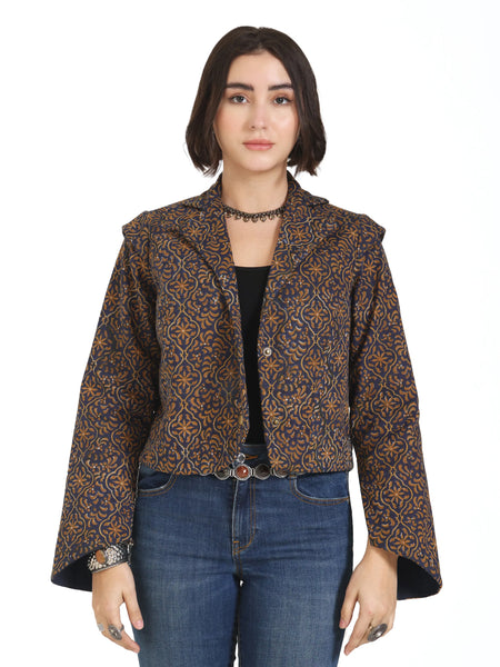 Still Kinda Here Crop Jacket In Blue