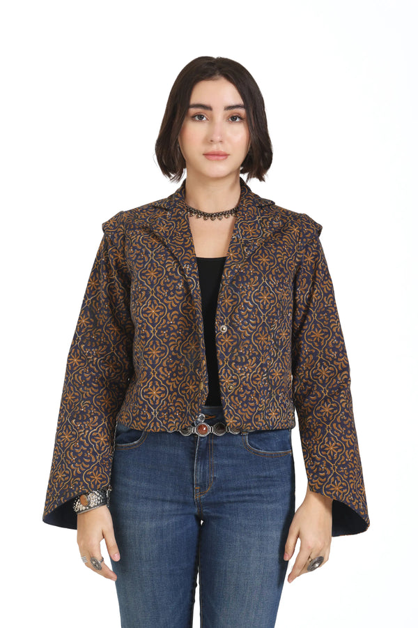 Still Kinda Here Crop Jacket In Blue