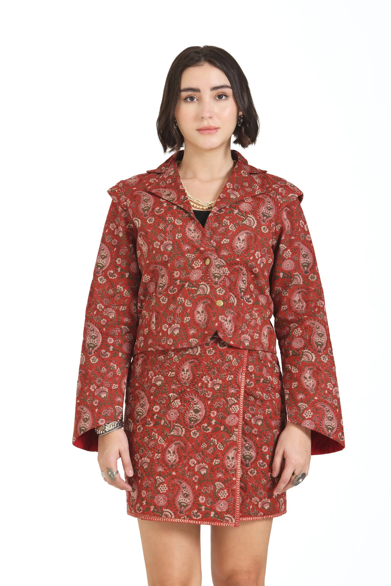 Still Kinda Here Crop Jacket In Rust