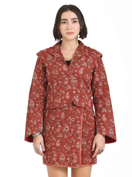 Still Kinda Here Crop Jacket In Rust