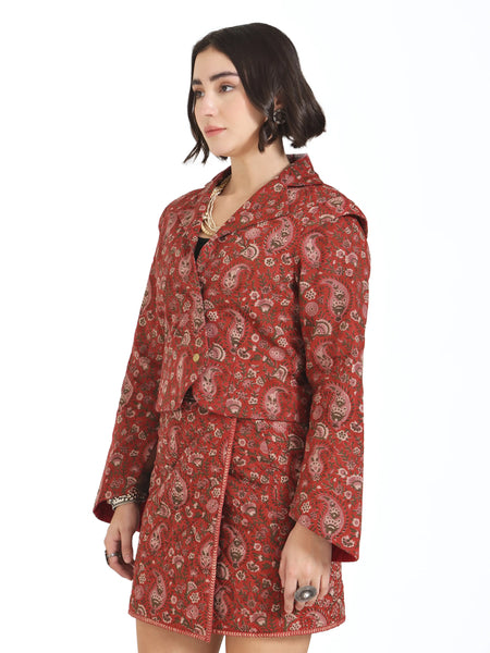 Still Kinda Here Crop Jacket In Rust