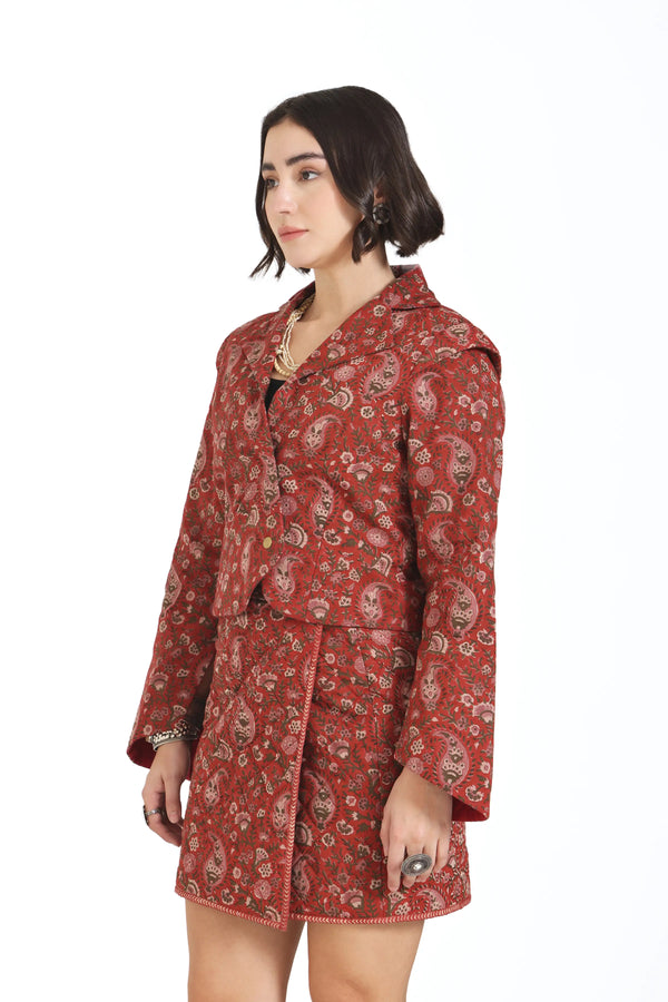 Still Kinda Here Crop Jacket In Rust