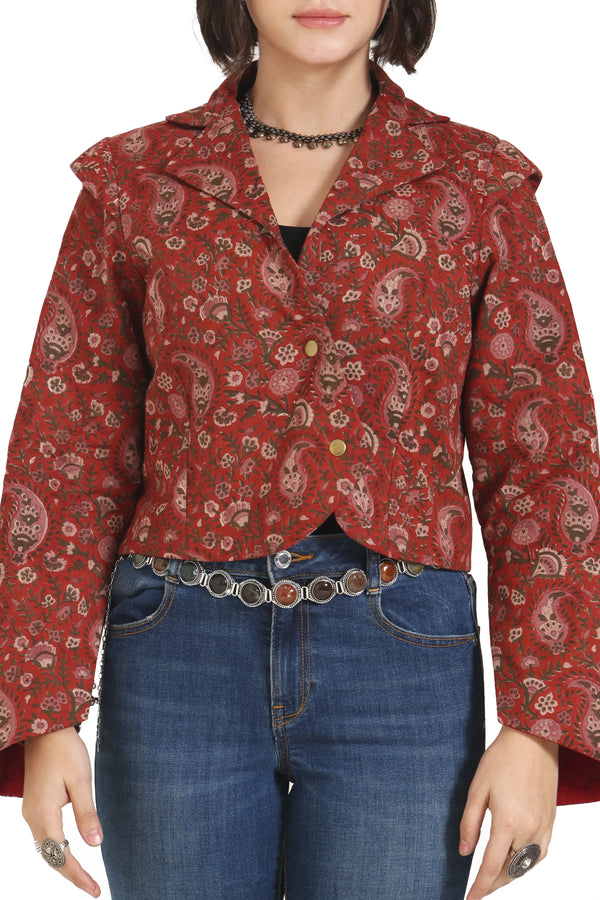 Still Kinda Here Crop Jacket In Rust