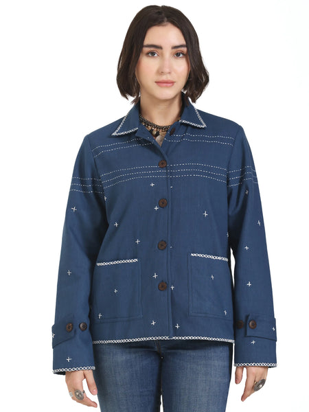 Kala Cotton Kantha Embroidered Jacket