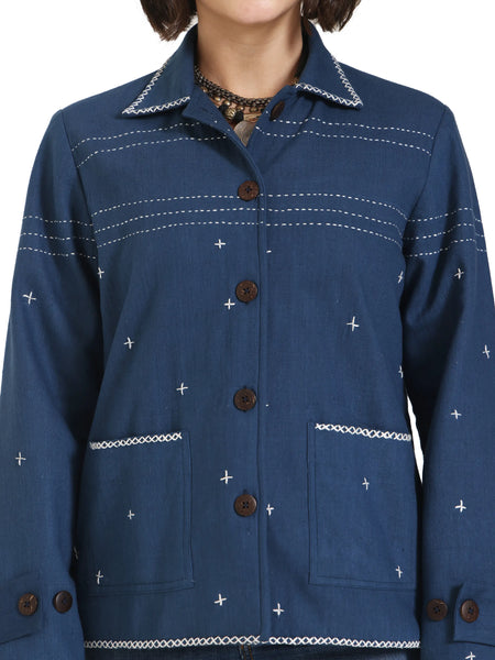 Kala Cotton Kantha Embroidered Jacket