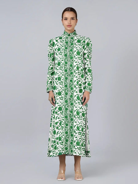 Heera Shirt Dress- Green