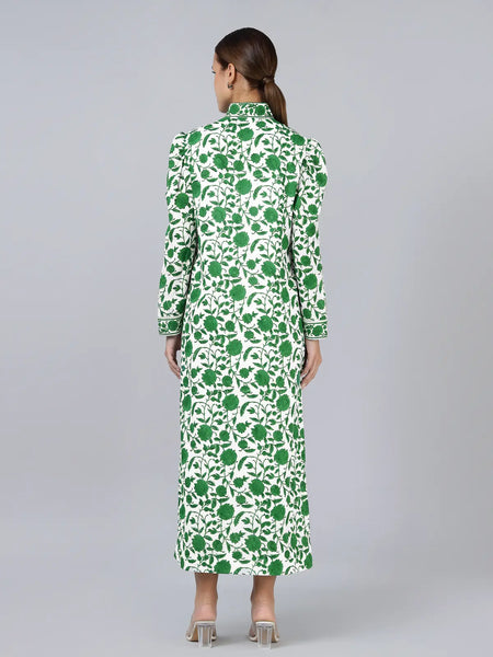 Heera Shirt Dress- Green
