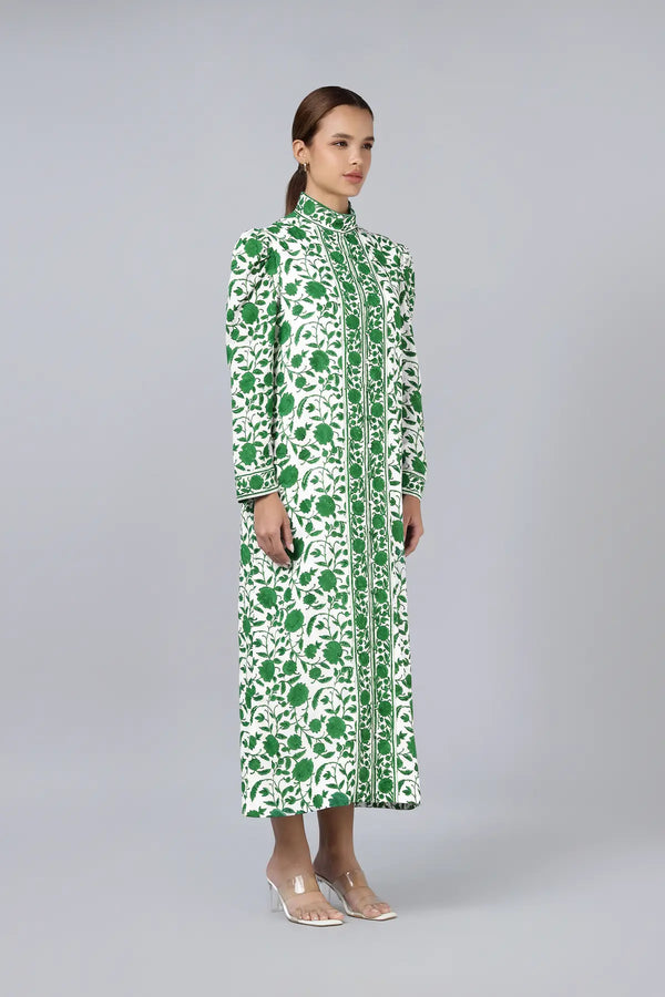 Heera Shirt Dress- Green