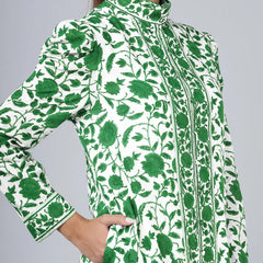 Heera Shirt Dress- Green
