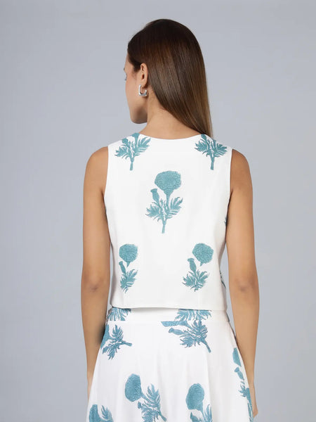 Tilo Waistcoat- Teal Blue