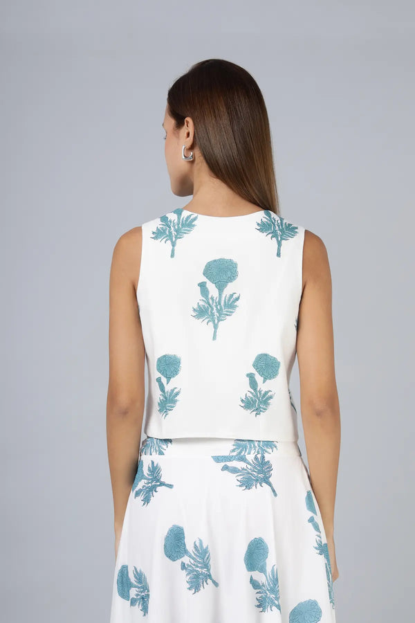 Tilo Waistcoat- Teal Blue