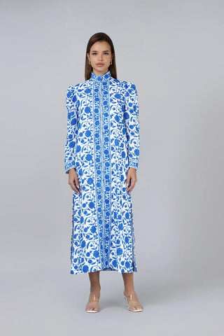 Heera Shirt Dress- Blue