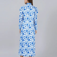 Heera Shirt Dress- Blue