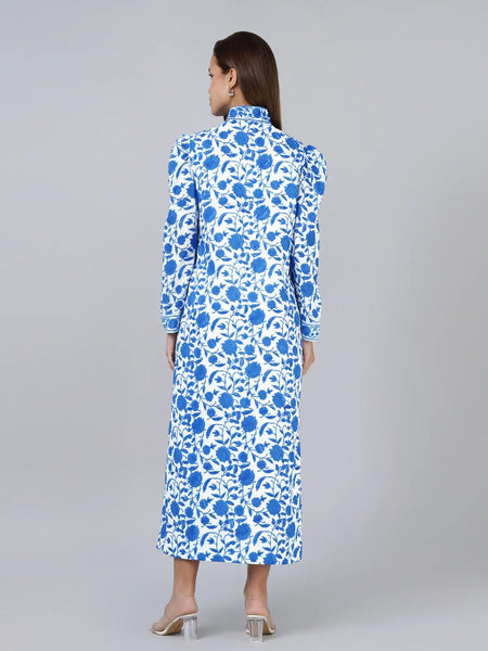 Heera Shirt Dress- Blue
