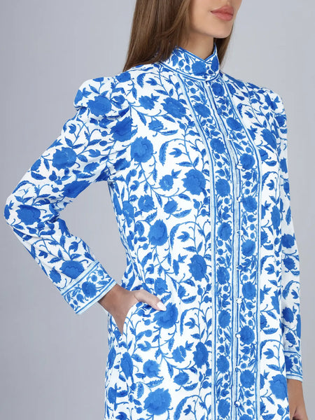 Heera Shirt Dress- Blue