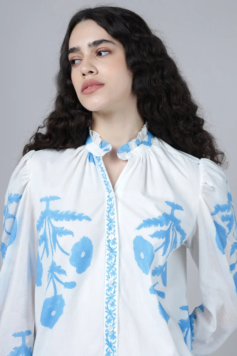 Rukmini Shirt- Sky Blue