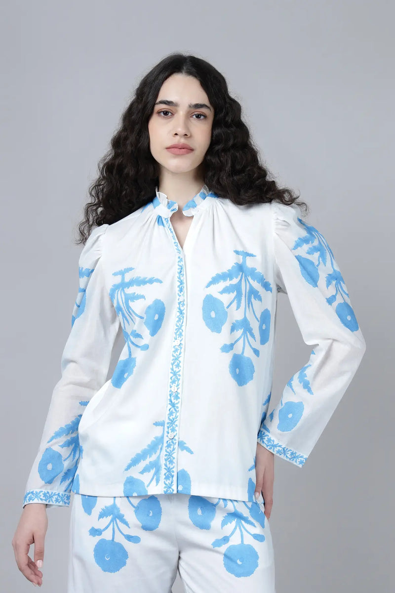 Rukmini Shirt- Sky Blue