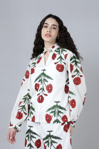 Geeta Shirt- Maroon Poppy