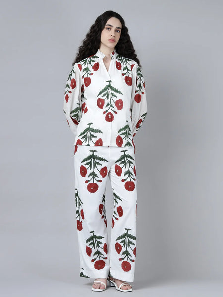 Geeta Shirt- Maroon Poppy