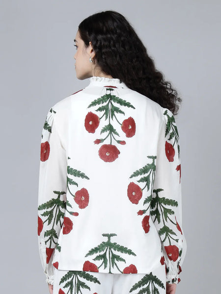 Geeta Shirt- Maroon Poppy