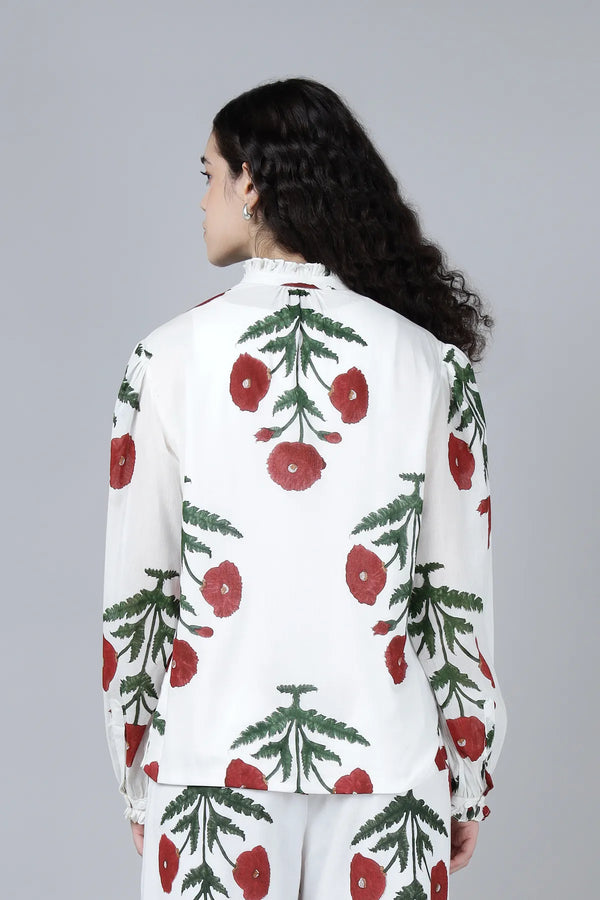 Geeta Shirt- Maroon Poppy