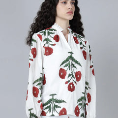 Geeta Shirt- Maroon Poppy