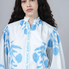 Geeta Shirt- Sky Blue Poppy