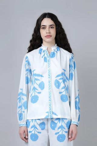 Geeta Shirt- Sky Blue Poppy