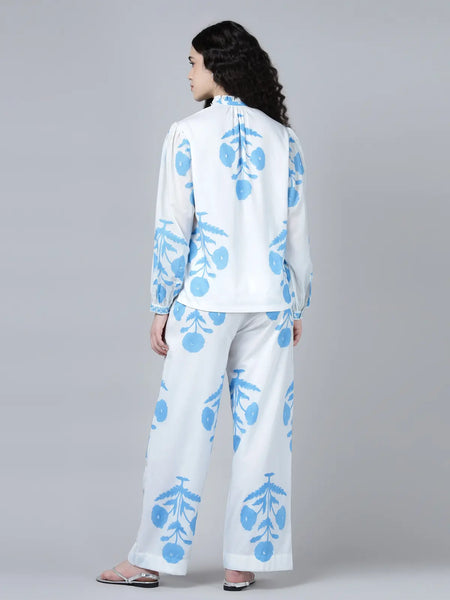 Geeta Shirt- Sky Blue Poppy