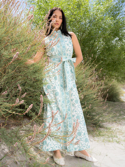 Heera Sleeveless Dress - Blue