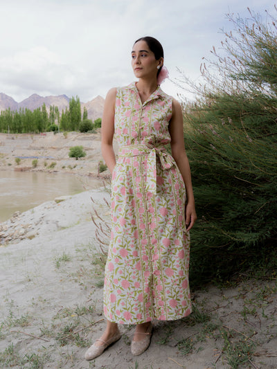 Heera Sleeveless Dress - Pink