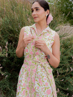 Heera Sleeveless Dress - Pink